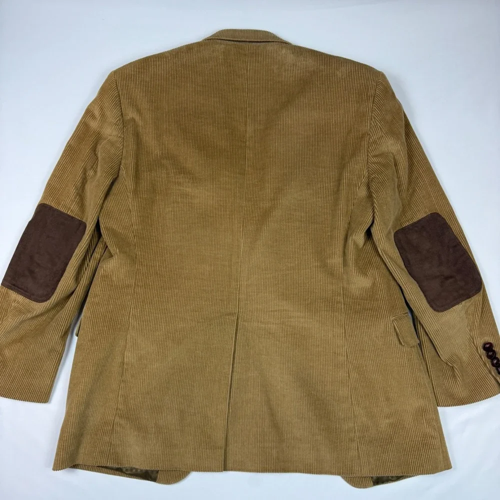 Roundtree & Yorke Corduroy Blazer Mens‎ 38R Tan Good Elbow Patches